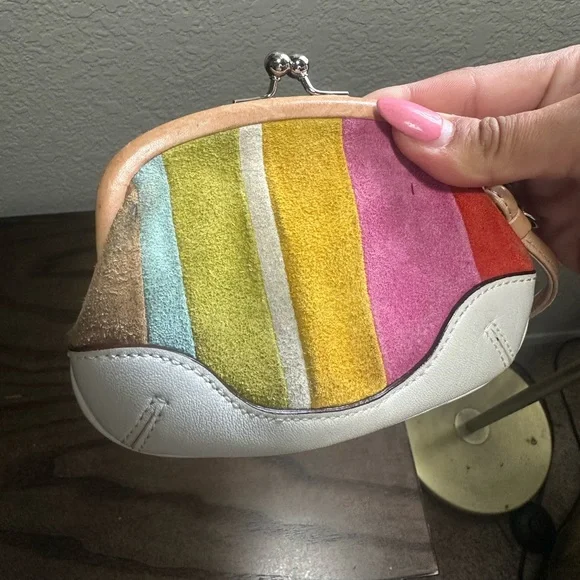 Coach Multicolor Legacy Suede Kisslock Coin Purse - Picture 4 of 4